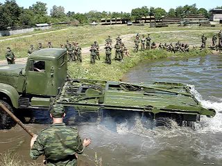 kraz-255 - dumping the pontoon